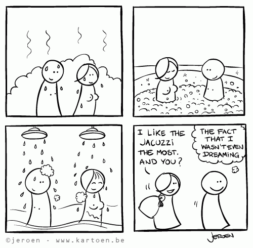 Happysad revisited: The sauna cartoon | Kartoen.be